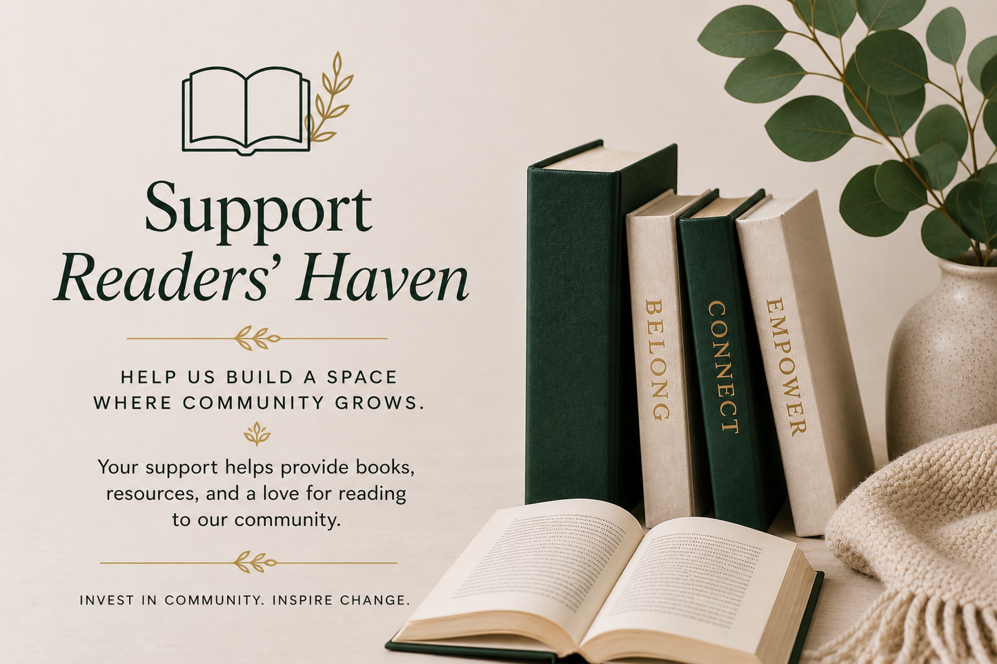 Support Readers' Haven: Give from the Heart